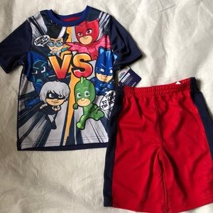 Outfit boys size 4 PJ Masks polyester Happy Threads